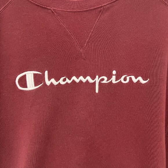 Champion Lightweight Logo Sweatshirt Size Lg Burgundy - Picture 4 of 12